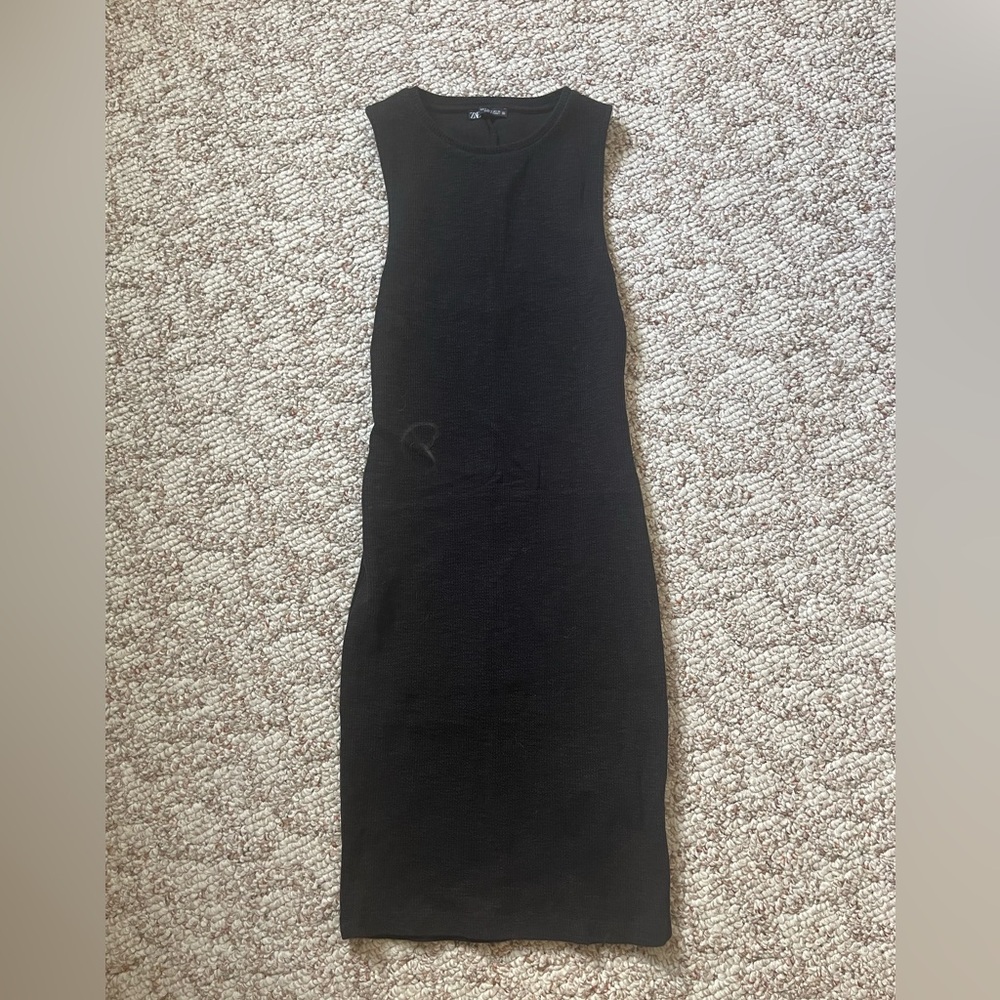 Zara Black Strapless Bodycon Dress